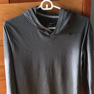 Nike dark gray men’s dri fit no zip hoodie